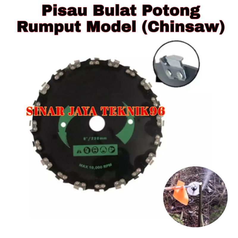 Pisau Bulat Potong Rumput Model Chainsaw