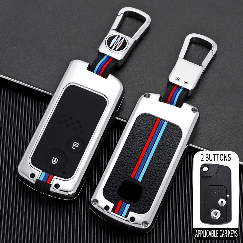 1pc Case Kunci Mobil Bahan Zinc Alloy Untuk Honda Fit Shuttle Freed Spike Hybrid Stepwgn Spada 2 / 3 Tombol