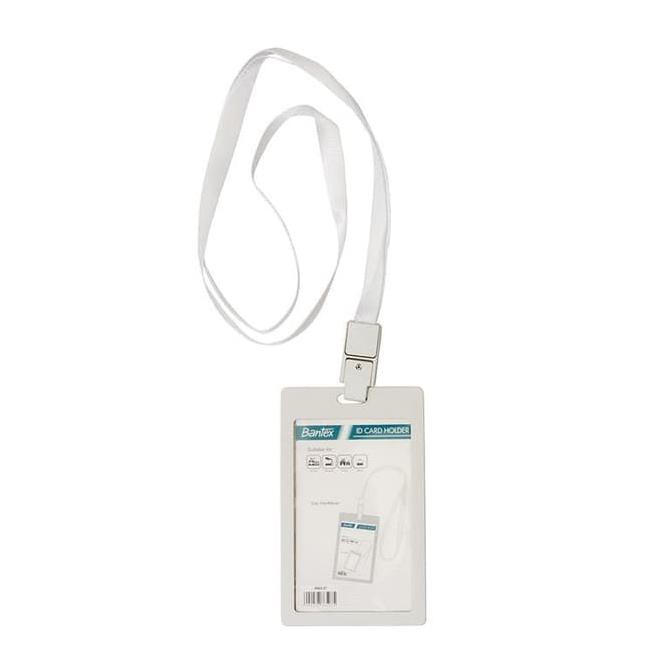 

HOT SALE ID Card Holder 54 x 90 mm Potrait + Lanyard Bantex 8865-07 WHITE Terjamin