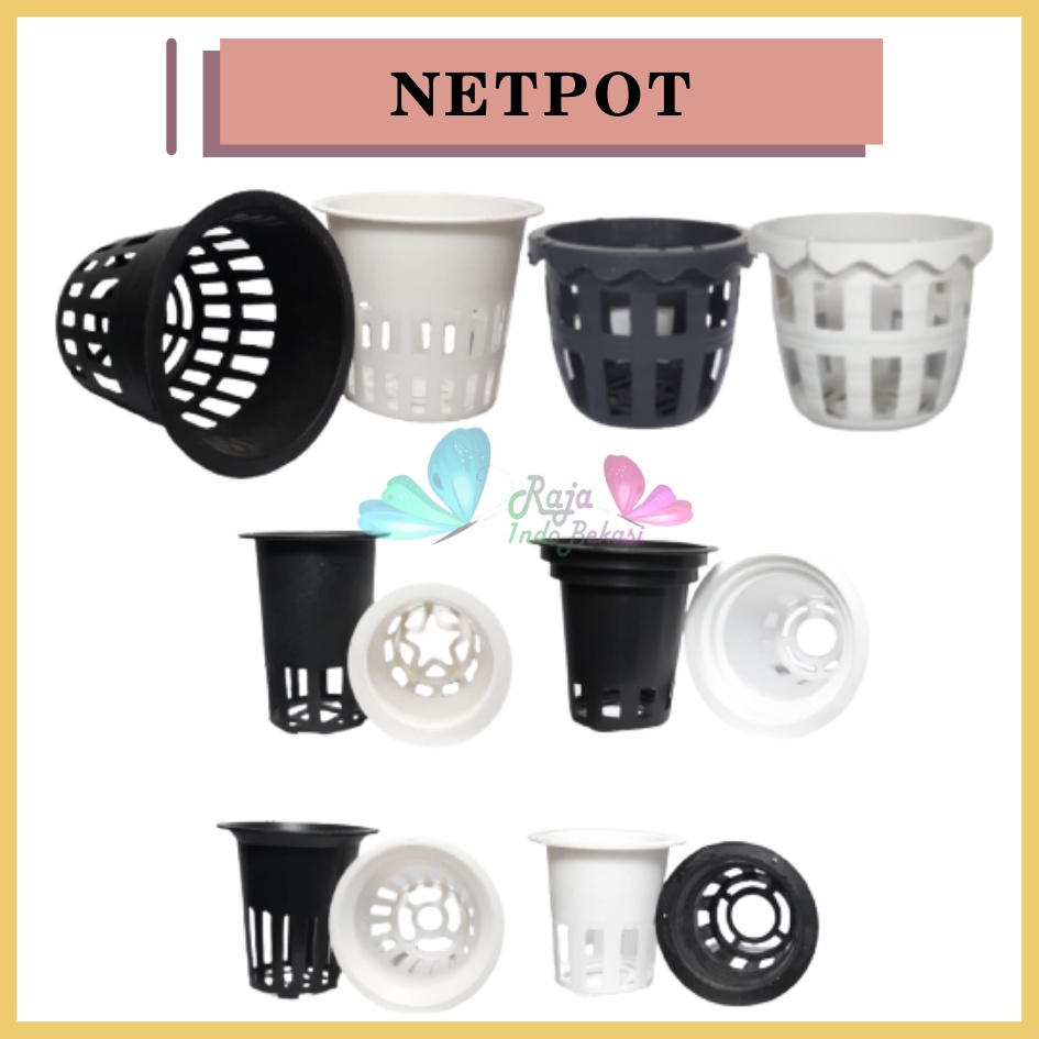 Netpot 5 7 6 8 10 Hitam Putih Netpot Hidroponik 5cm 6cm 7cm Netpot Besar 10cm Hitam Putih - Netpot /pot Hitam multi tinggi 6 cm diameter 4.5 cm hingga 6.4 cm