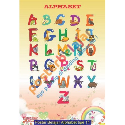 TIPE 11 POSBEL Poster Pendidikan Belajar Mengenalkan Huruf ALFABET Besar dan Kecil