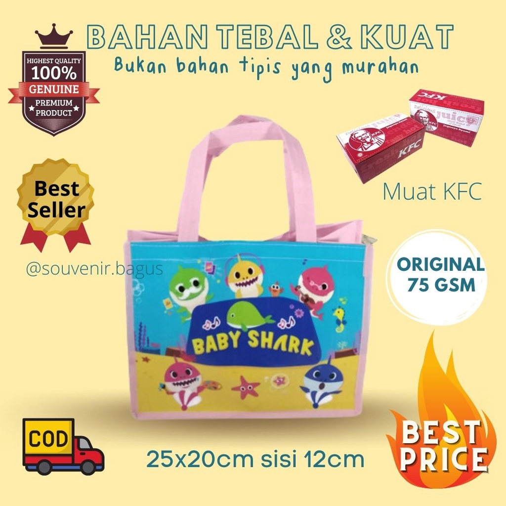 Tas Ultah Baby Tas Souvenir Ulang Tahun Anak Baby Shark MURAH TERLARIS Animal BLUE PINK PROMO Free Ongkir