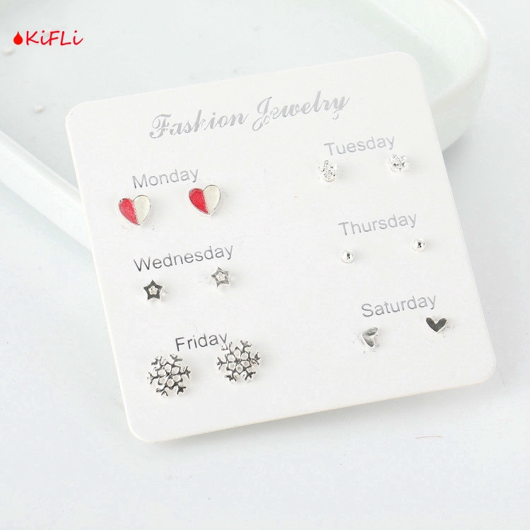 【12 Model】Perhiasan Anting,Tusuk Gantung Desain,Kuping Kucing Kecil,Untuk Wanita