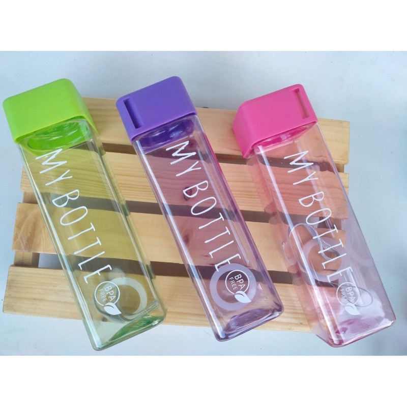 MY BOTTLE colour Persegi 500ml / Botol minum Kotak Persegi 500ml