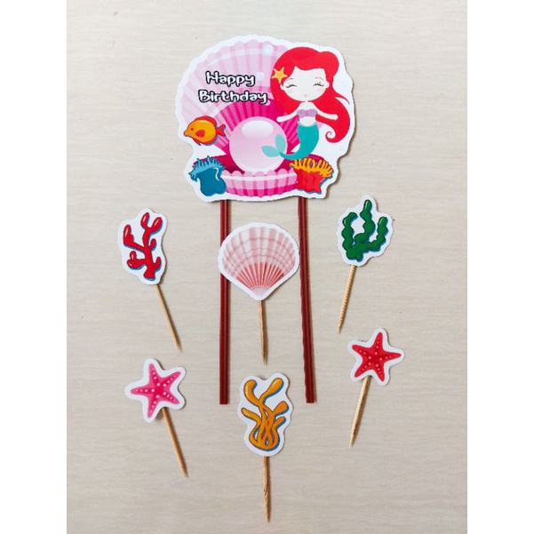 TOPPER MERMAID / TOPPER KUE MERMAID / CAKE TOPPER MERMAID / HIASAN KUE MERMAID