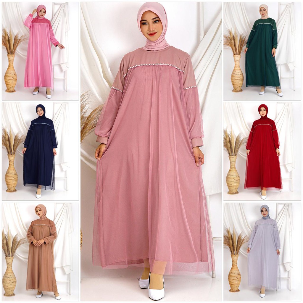 (REALPICT) ZOYA MAXY GAMIS TILE BISA JUMBO BIGSIZE MOSCREPE PAYET MUTIARA MEWAH MAXI DRESS MUSLIM