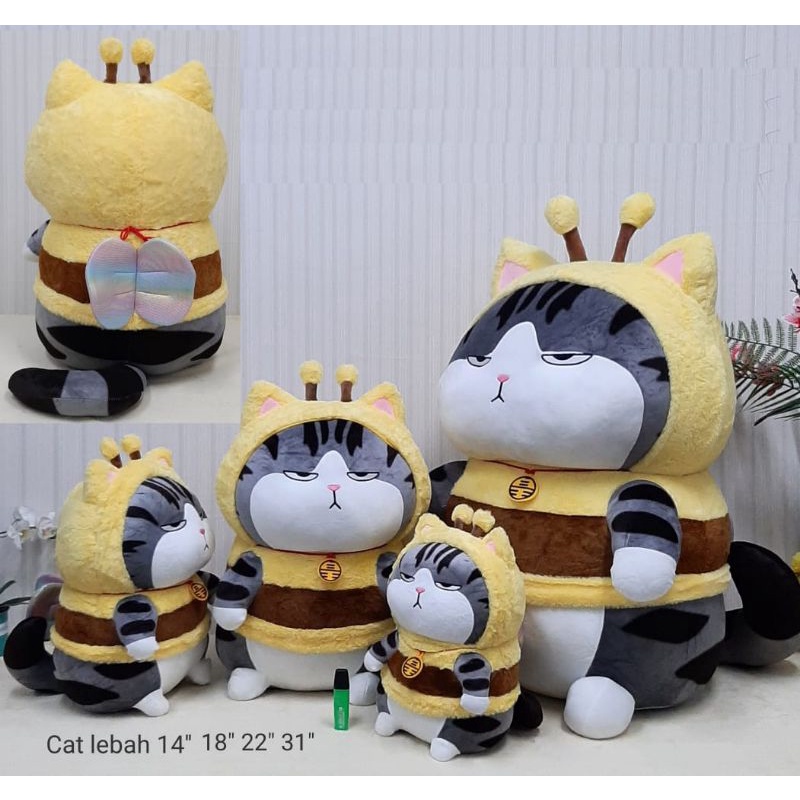 Boneka Furyu Cat Lebah Jumbo Besar 31&quot;/85cm Kucing Animal Kado Hadiah Ultah