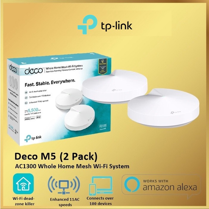 TP-LINK Deco M5 AC1300 2Pack Whole Home Mesh WiFi System Tplink 2 Pack