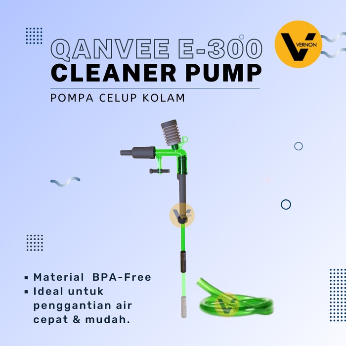 Cleaner Pump Penyedot Air Aquarium Alat Kuras Qanvee E-300