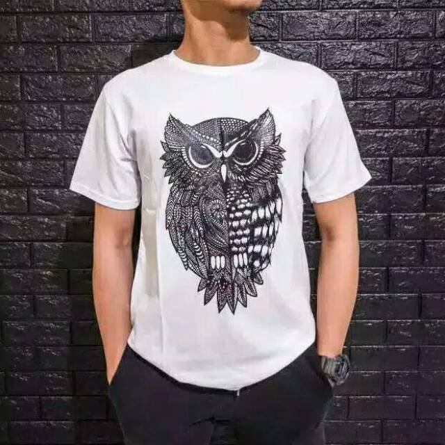 Kaos Motif Owl Kaos Pria Kaos Bermotif