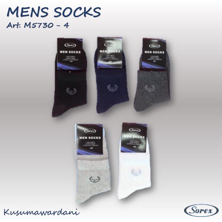 Kaos Kaki Pria Sorex M 5730 - (1-5) Basic Socks Cowok |ttc