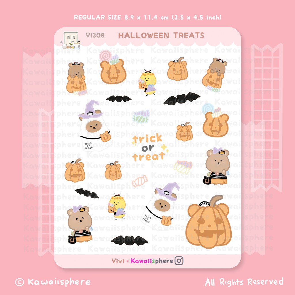 

Halloween Treats VI308 | Journal / Ring Planner 6-holes Planner Sticker | Stiker Halloween