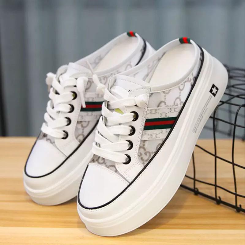 Free BOX Sepatu Sneakers Wanita Import Sepatu Sneaker Putih Sepatu Kanvas Wanita Kasual Polos Tali Premium Quality NS66526