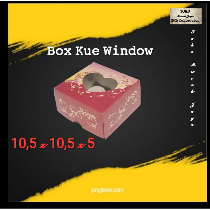 

(Box murah)Box kardus kue window ukuran 10,5 x 10,5 x 5, cocok untuk kue dll