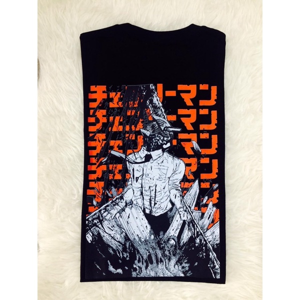 Kaos Chainsaw Man Black Anime Manga Premium Unisex