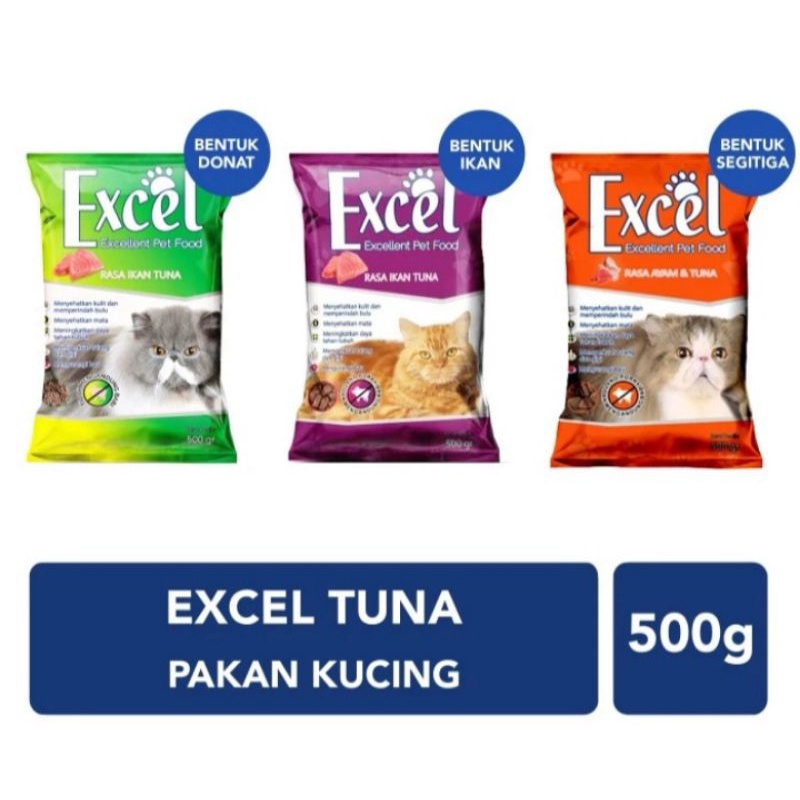 Makanan Kucing EXCEL 500gr All Varian Rasa Cat Food