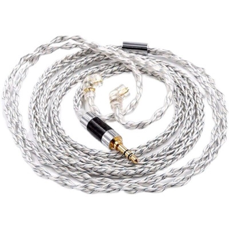 Kz Kabel Headset 8 Core 2Pin 3.5mm Bahan Tembaga Warna Gold / Silver Untuk KZ ZSN ZS10 PRO ZSX ZAX ZST X