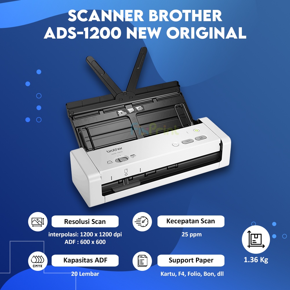 Scanner Brother ADS-1200 New Original, Compact Document Scanner