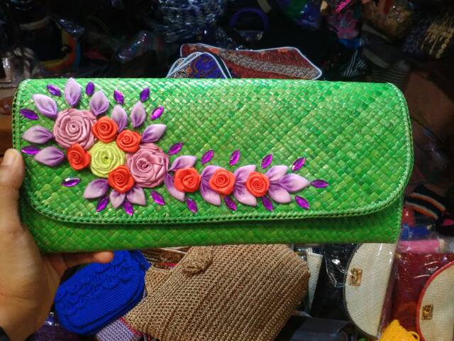 TERMURAH! Clutches Bag - Tas Anyaman Mendong - Souvenir Unik Khas Jogja