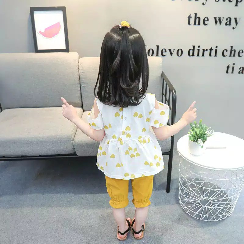 gos D3 SET LOVE EBV setelan baju anak bayi perempuan import