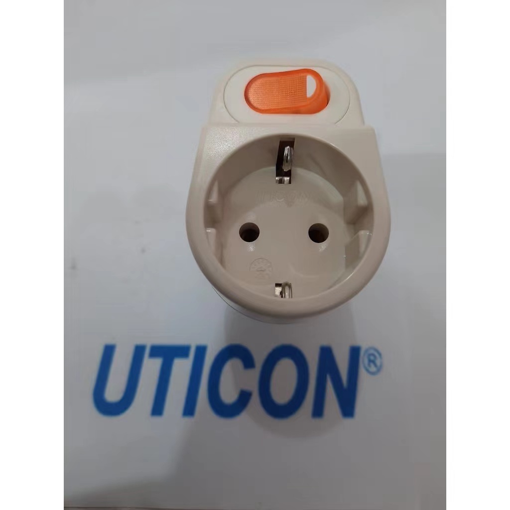 Over Steker UTICON Dengan Saklar / Switch On Off Kuat dan Tahan Panas SNI