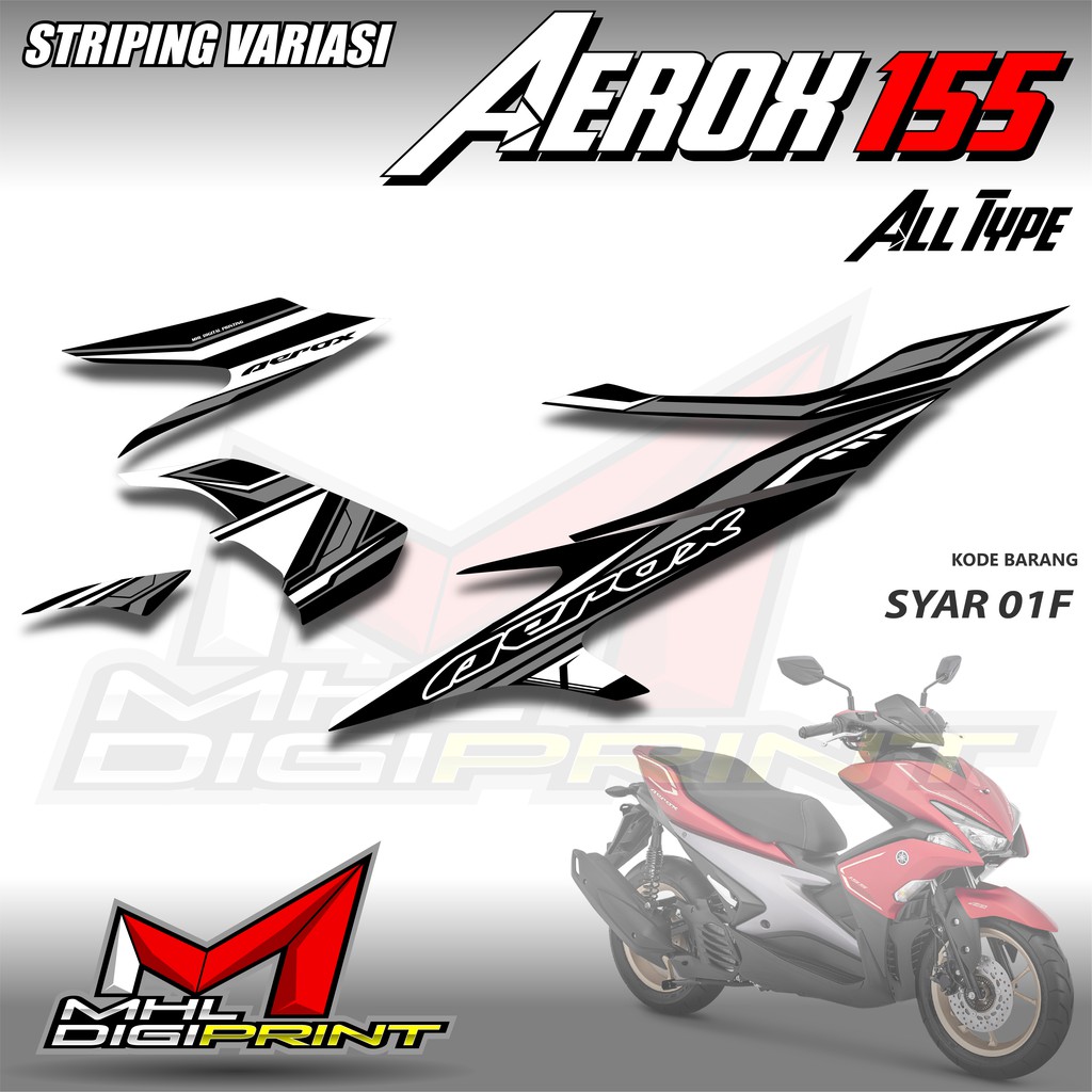 STRIPING VARIASI AEROX 155 ALL TYPE - STIKER AEROX 155 - SYAR 01