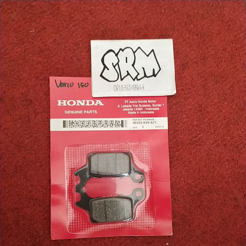 Kampas rem depan Vario 150 original honda