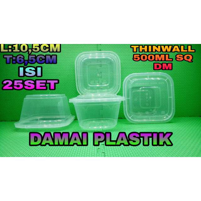 THINWALL DM 500ML SQ THINWALL 500ML KOTAK PERSEGI KOTAK THINWALL 500 ML SQUARE
