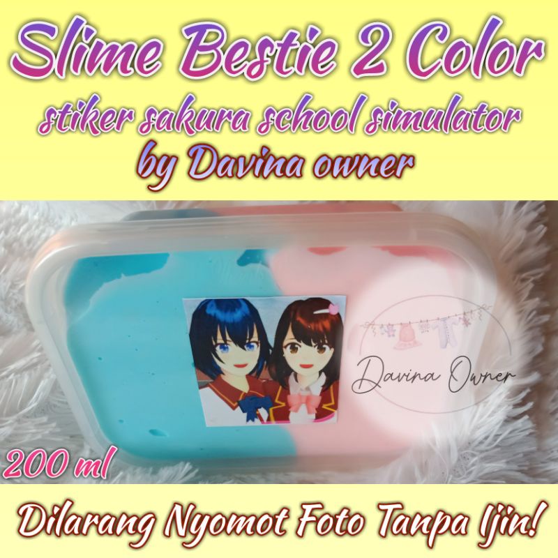 Slime Bestie 2 Color Kado Untuk Sahabat Sejati Mainan Strechy Viral Sakura School Simulator Paket 2b