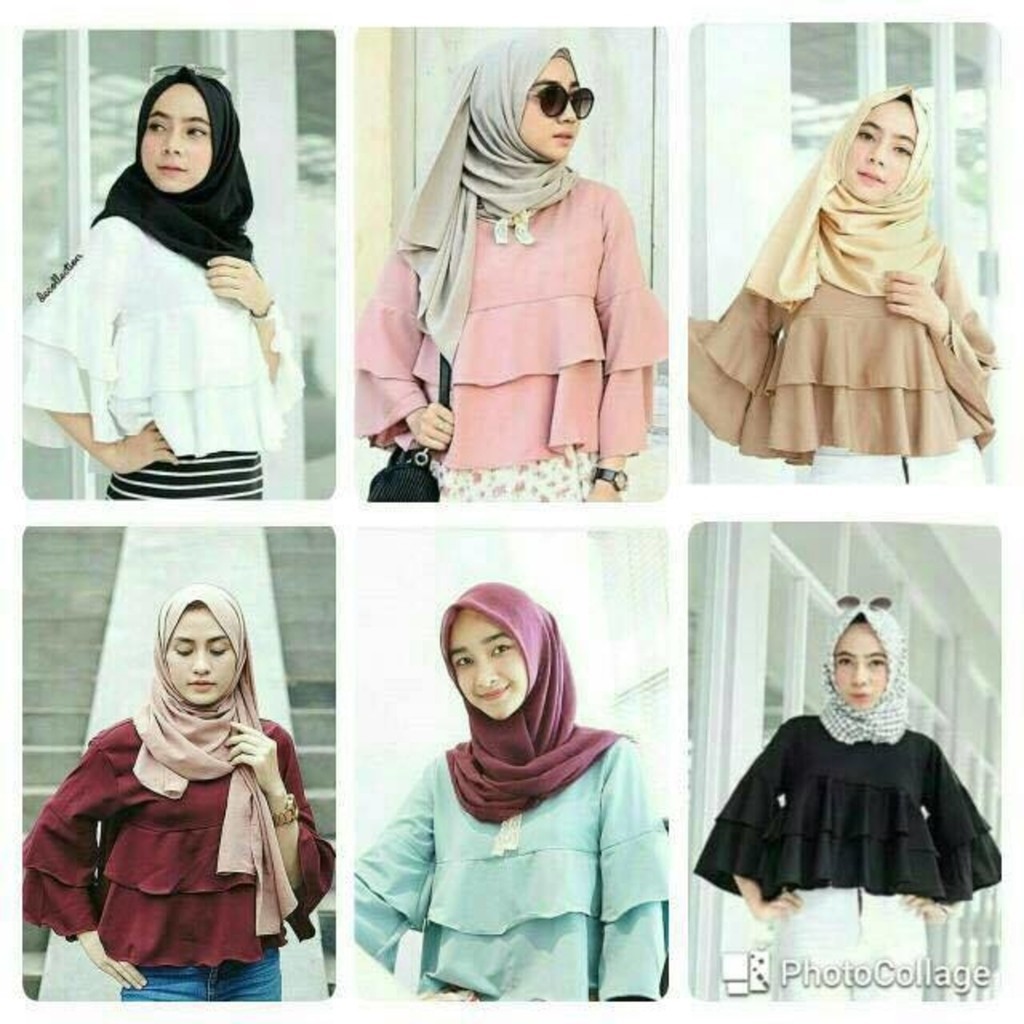 Blouse Terompet Baju Atasan Wanita Lengan Panjang Blouse Muslim Baju Kekinia Code 8 259 38 Shopee Indonesia