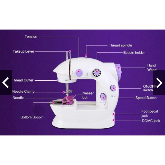 NEW MESIN JAHIT MINI PORTABLE SM-202A ADA LAMPU SEWING MACHINE