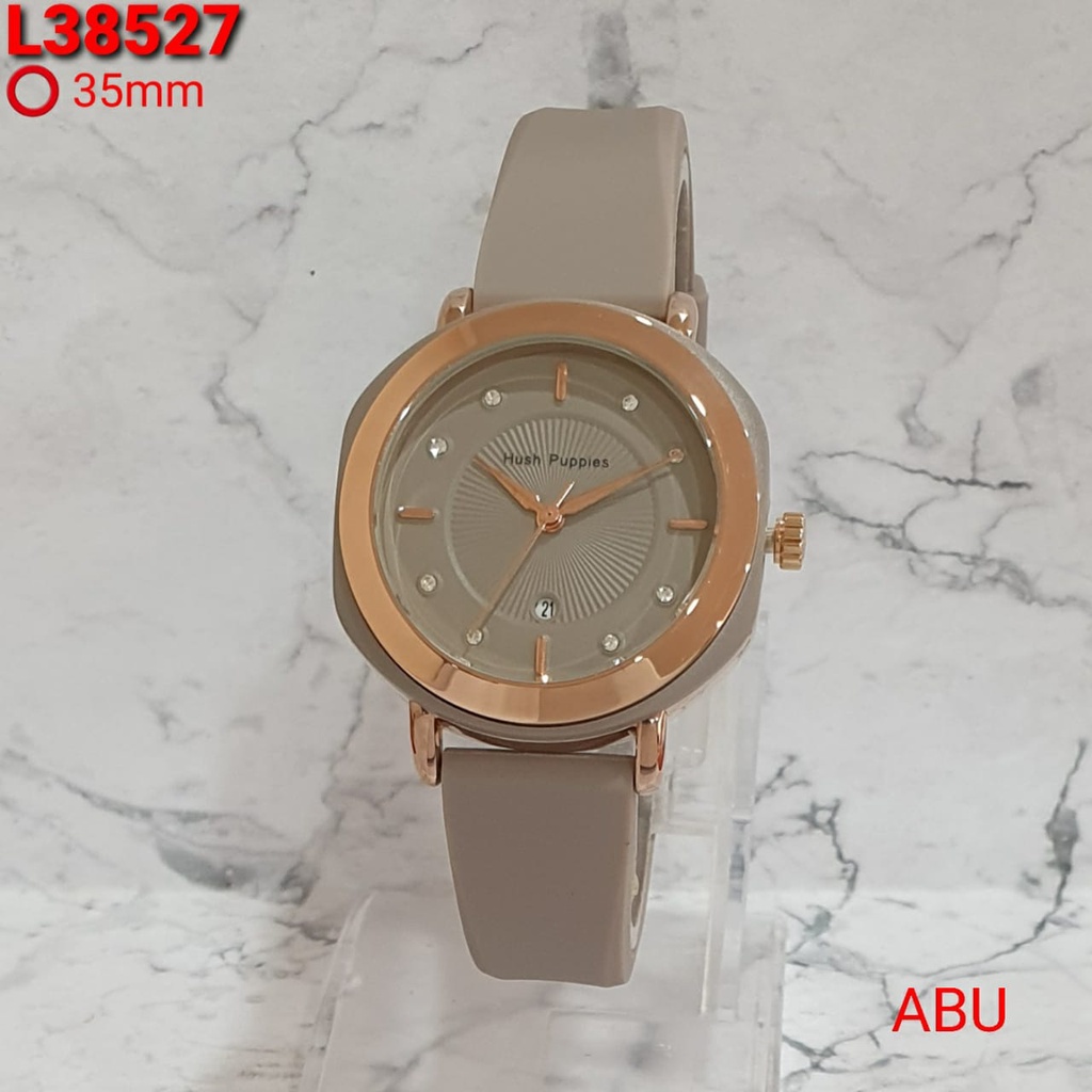 JAM TANGAN WANITA HUSH PUPPIES 38527 FREE BOX TALI RUBBER TERMURAH TERBARU