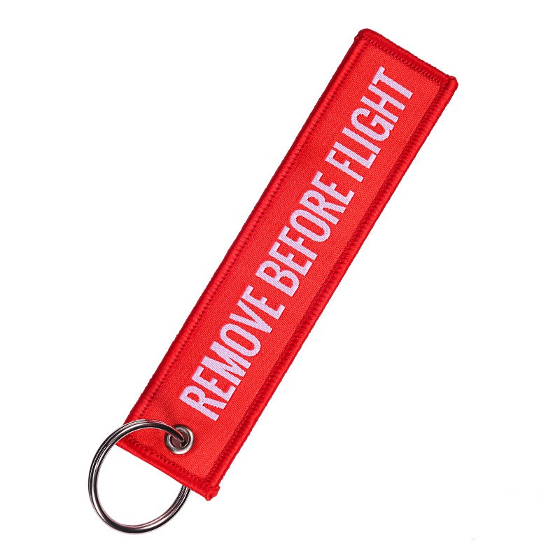 Hbid Glory Gantungan Kunci Bordir Tulisan Remove Before Flight Bahan Polyester Ukuran 13x3cm