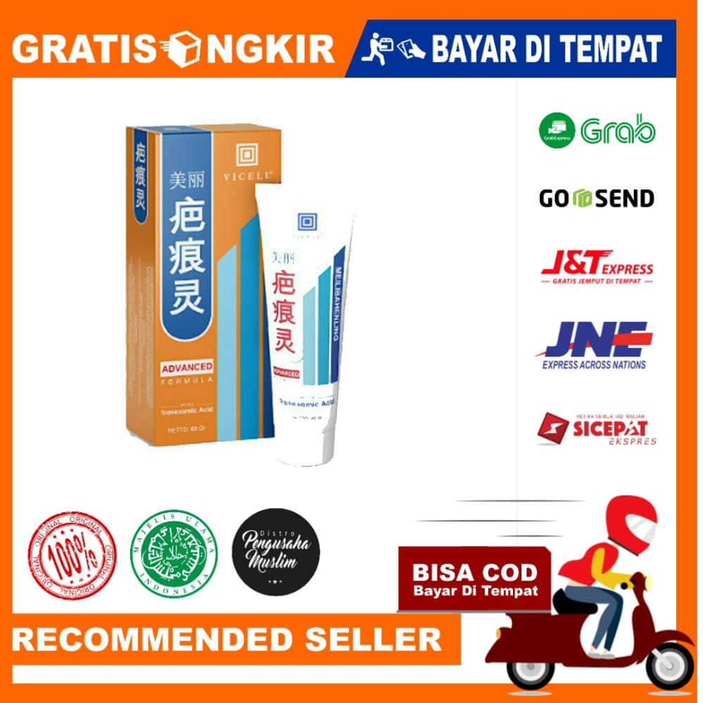 Vicell Skin Solution Cream 60 gr | Menghilangkan Bekas Cacar &amp; Jerawat | Original 100%