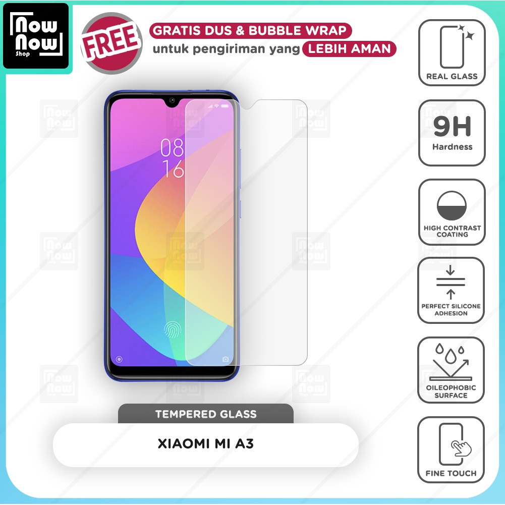 Tempered Glass Anti Gores Xiaomi Mi A3 Screen Guard Protector 9H Kaca Temperglass MiA3