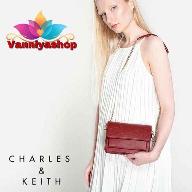 Charles & Keith Front Flap Crossbody Original