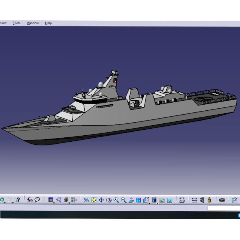 Desain Gambar Pola Miniatur Kapal Rc Boat Plan model KRI Martadinata