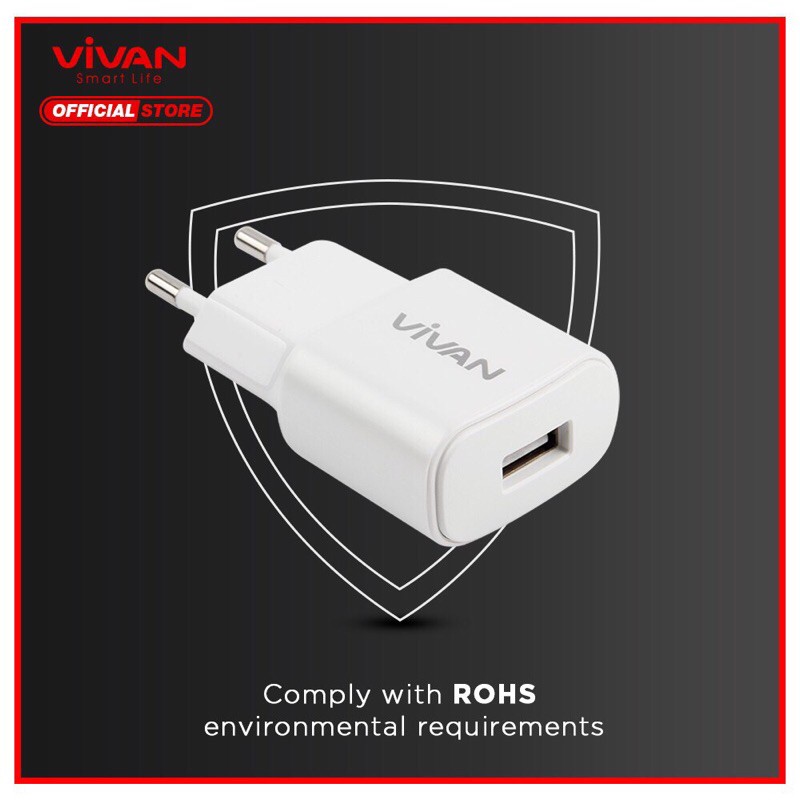 Charger Casan VIVAN Original Fast USB Charging Power Oval 2.0 - Garansi Resmi 1 Tahun