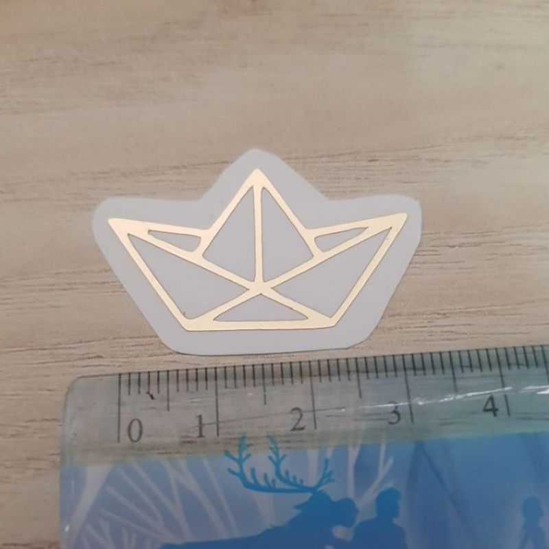 

sticker sampan origami gold