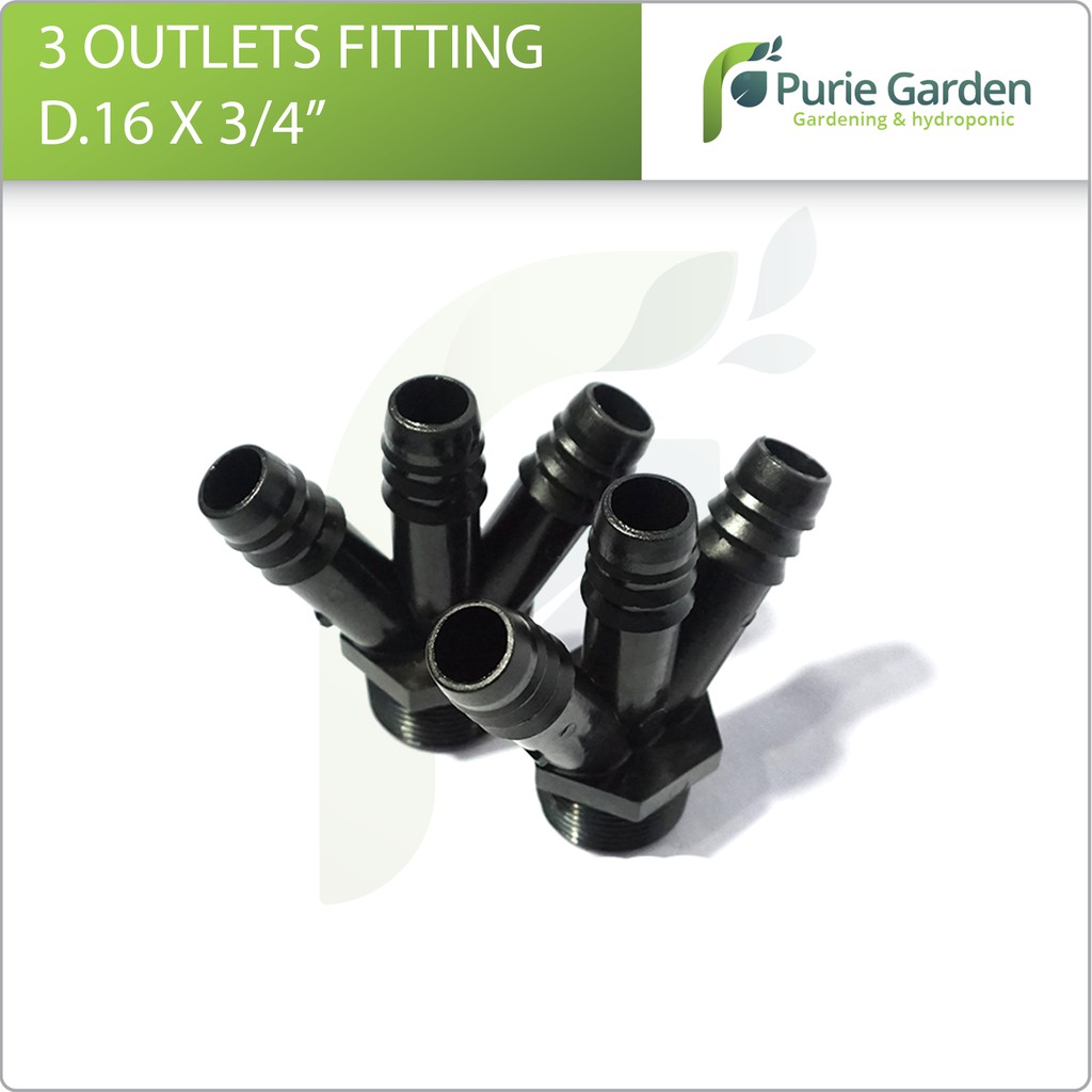 3 Outlets Fitting D. 16 x 3per4 Irritec