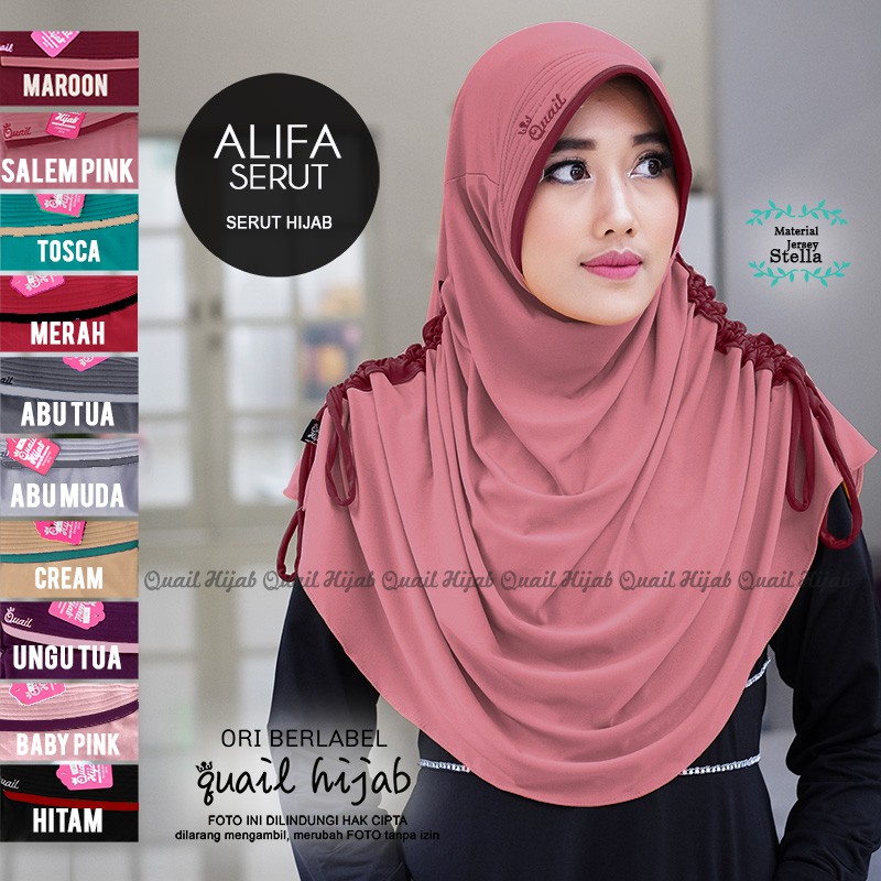 PROMO QUAIL | Alifa Hijab | JILBAB KHIMAR SYARI INSTANT BERGO PET ANTEM KERUDUNG by Quail Hijab