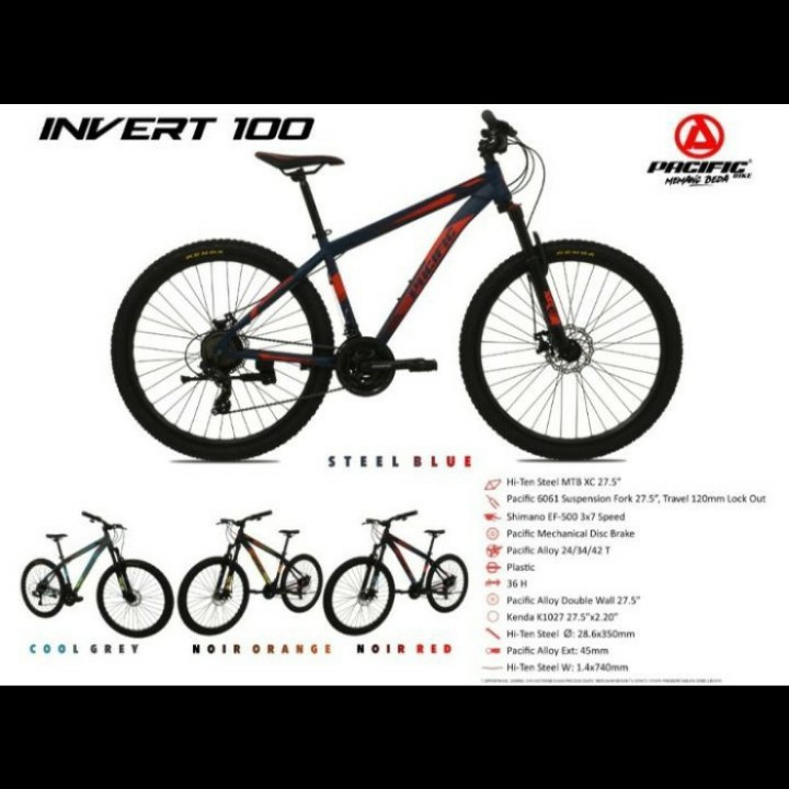 Sepeda Gunung MTB 24 inch Pacific Invert 100 Alloy
