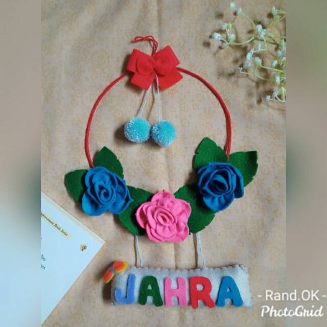 Hiasan dinding - Gantungan nama-hiasan flanel