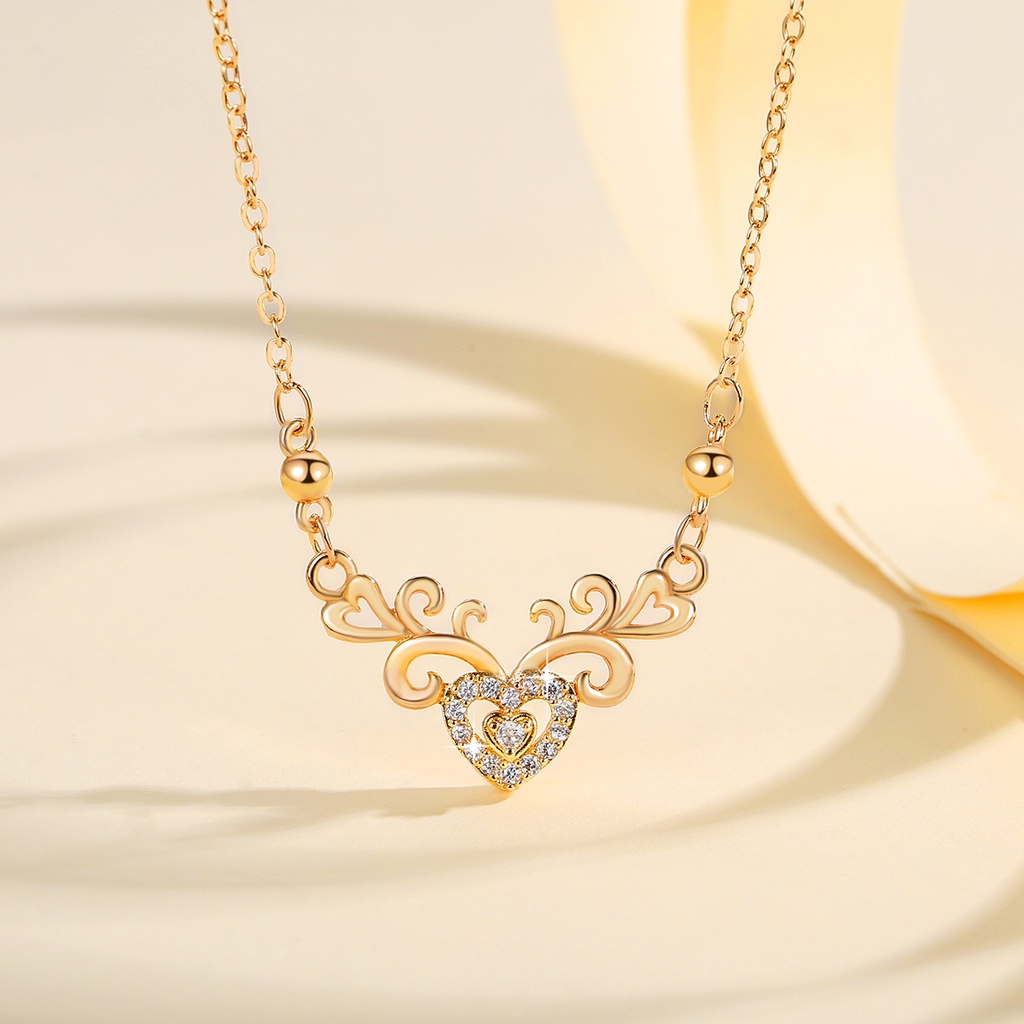 Y502 [COD✔]Kalung Wanita Titanium Hati Fashion Kalung Perhiasan Asli Kalung Anti Karat