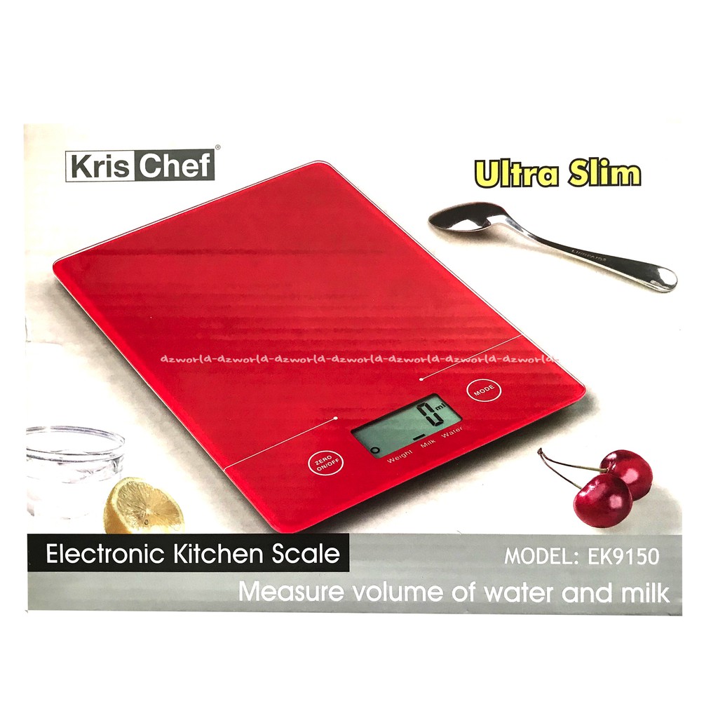 Krischef Ultra Slim Electronic timbangan digital dengan tombol sentuh untuk beban maksimal 5 kg