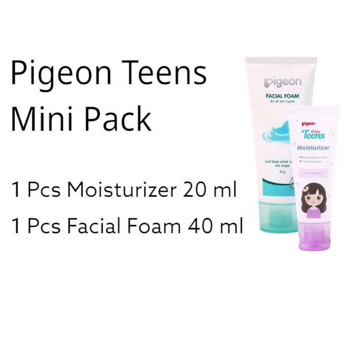 [Ready Paket Murah] PIGEON TEENS Mini Pack (Moisturizer 20ml & Facial Foam 40ml for all skin types)/