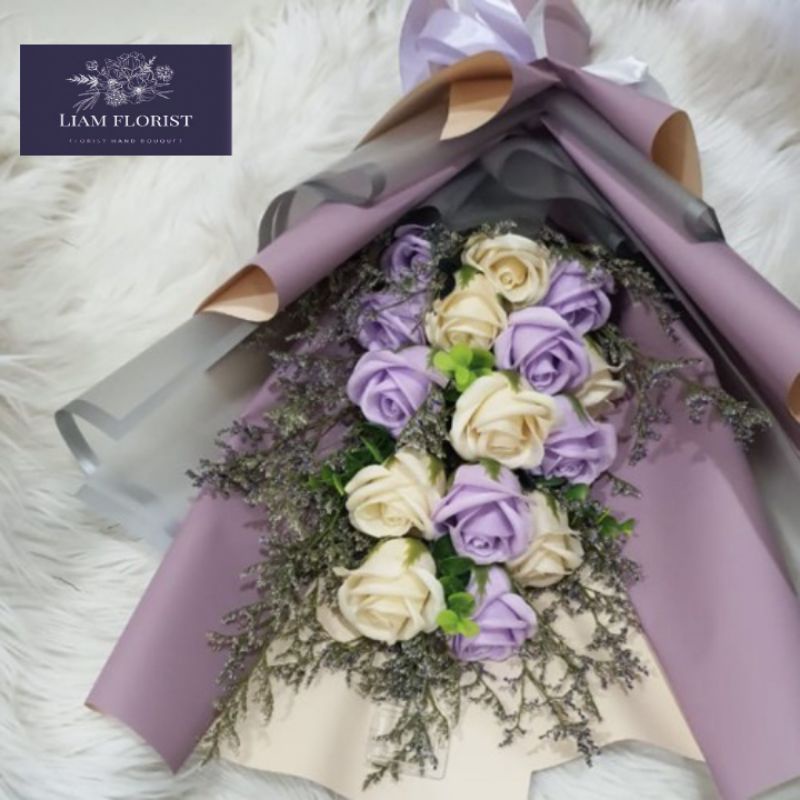 BUKET MAWAR 15 STEM JUMBO/BUKET BUNGA BESAR/BUKET BUNGA ARTIFICIAL/BUKET WISUDA ANNIVERSARY