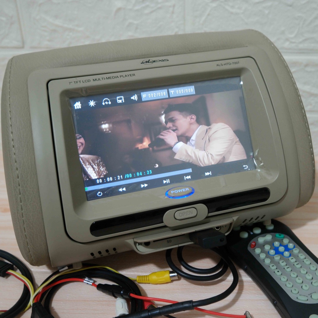 Headrest Monitor Mobil Layar Sentuh 7 inch DVD Player USB SD CARD TV Tuner Games per SET