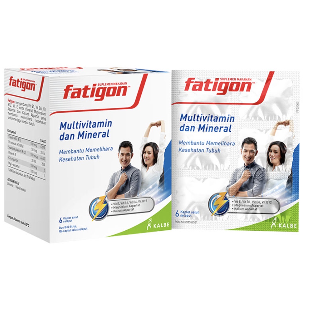 Fatigon Multivitamin dan Mineral  [1 Box isi 10 Strip x 6 Kaplet] /putih