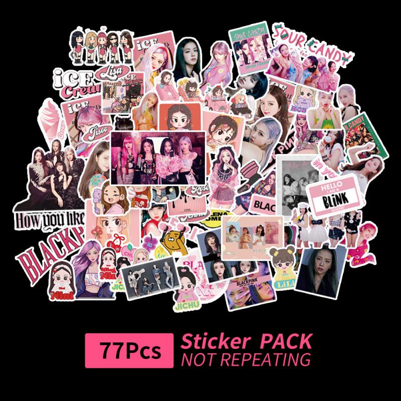 Stiker Doodle KPOP Blackpink Q Superstar Girl Grup DIY Untuk Koper Laptop Skateboard